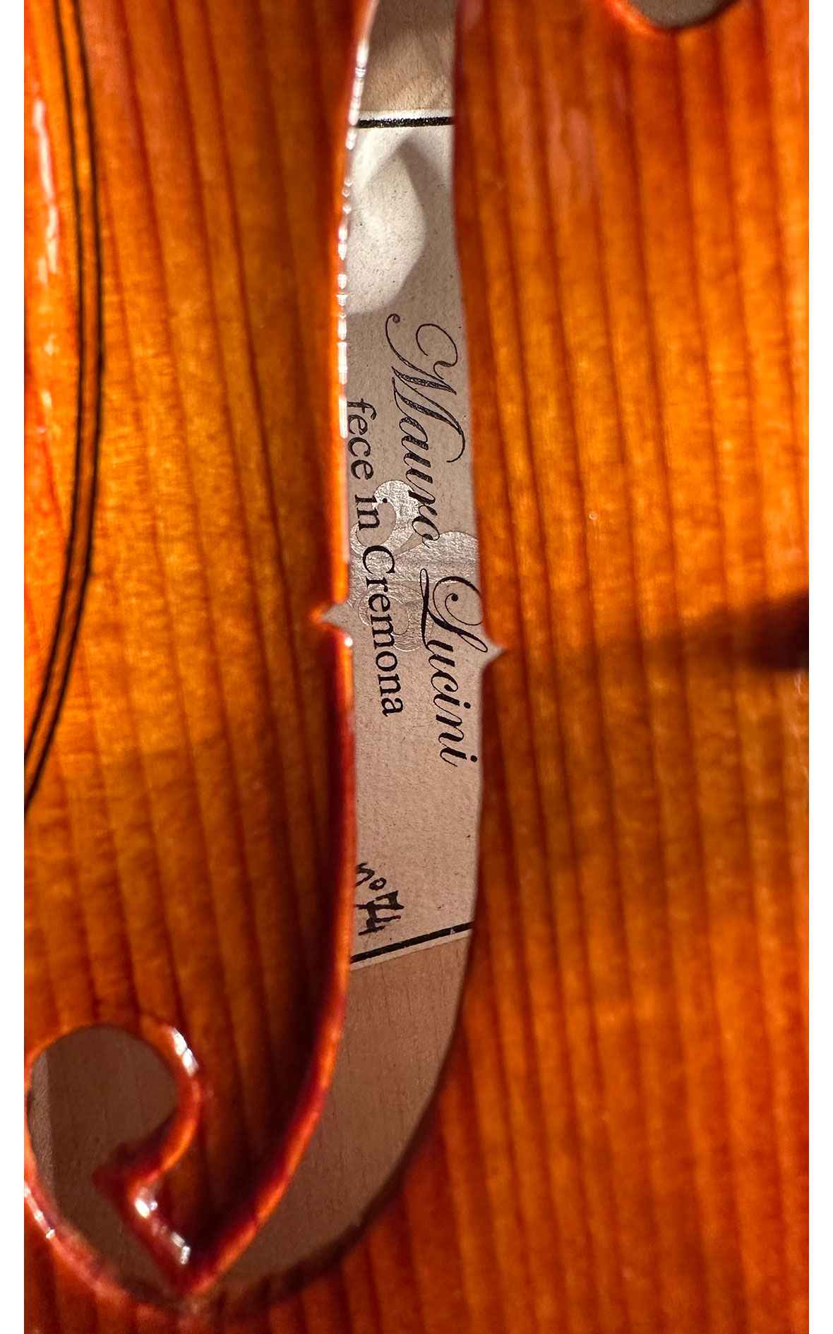 Cremona violin no.74 - Officina Mauro Lucini, Cremona (certificate)