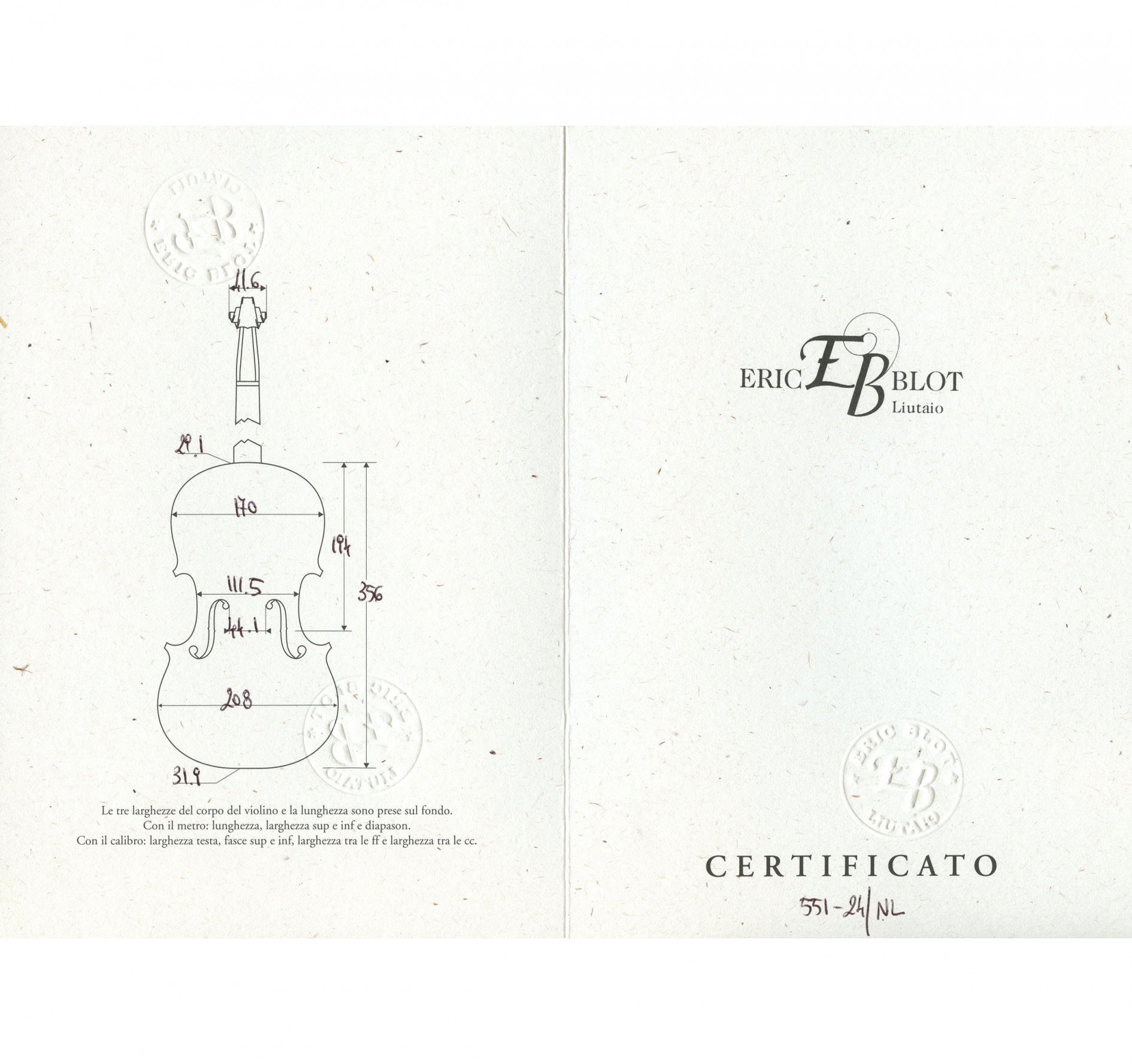 Eric Blot certificato