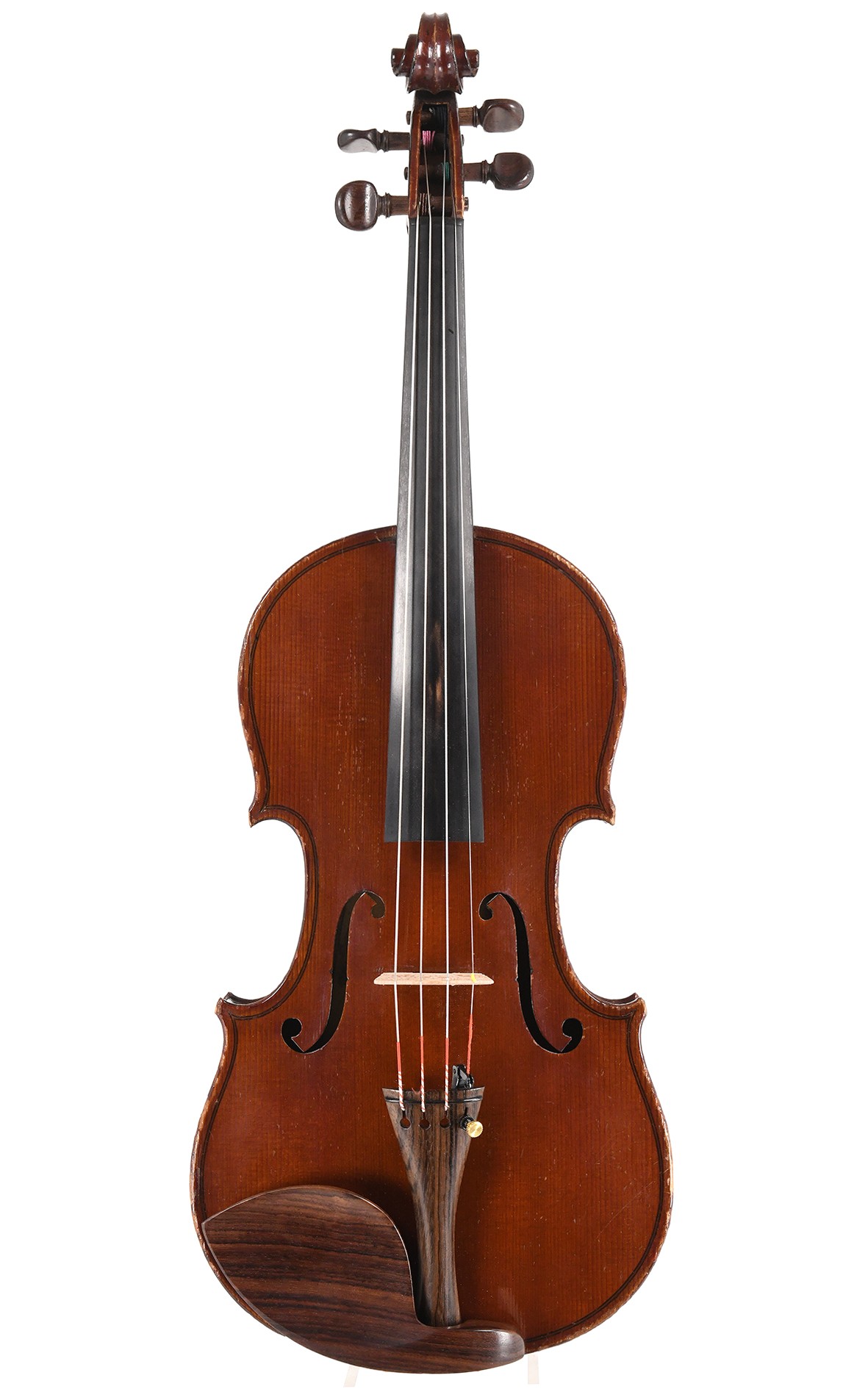 古斯塔夫-巴赞的古老法国小提琴 - 磨损严重的油性清漆