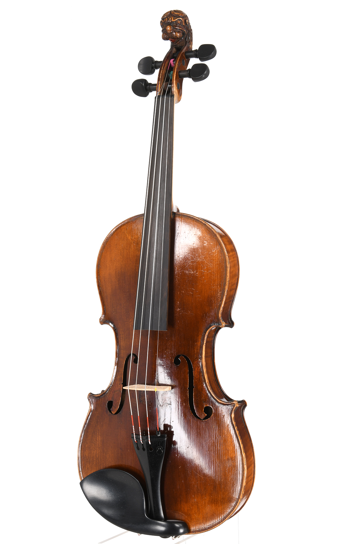 アンティークライオンヘッドバイオリン Germany Lion's-head violin from Mittenwald, late 19th century