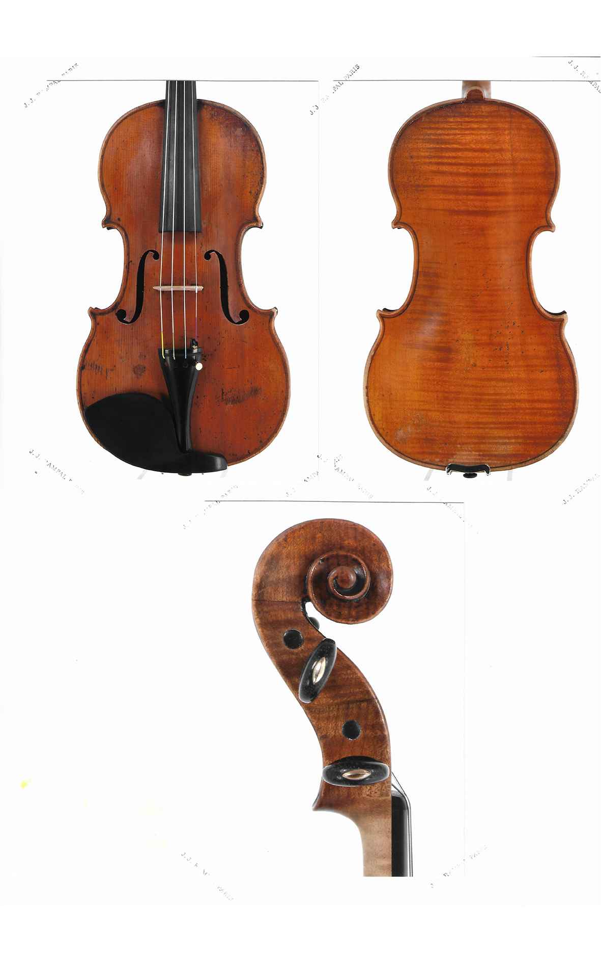 Antique French violin: Claude Chevrier around 1860 (Certificate J