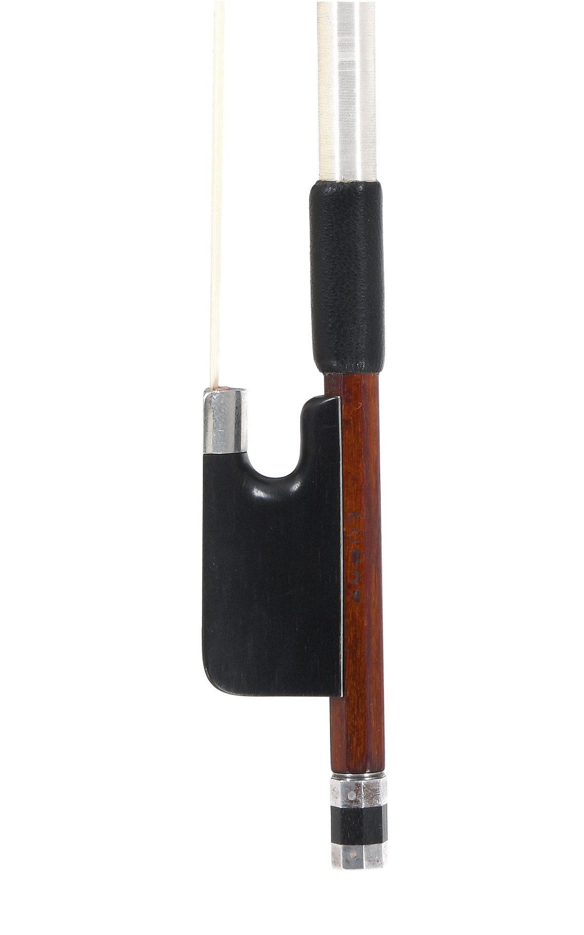 Powerful German violin bow, silver, Markneukirchen, circa 1950