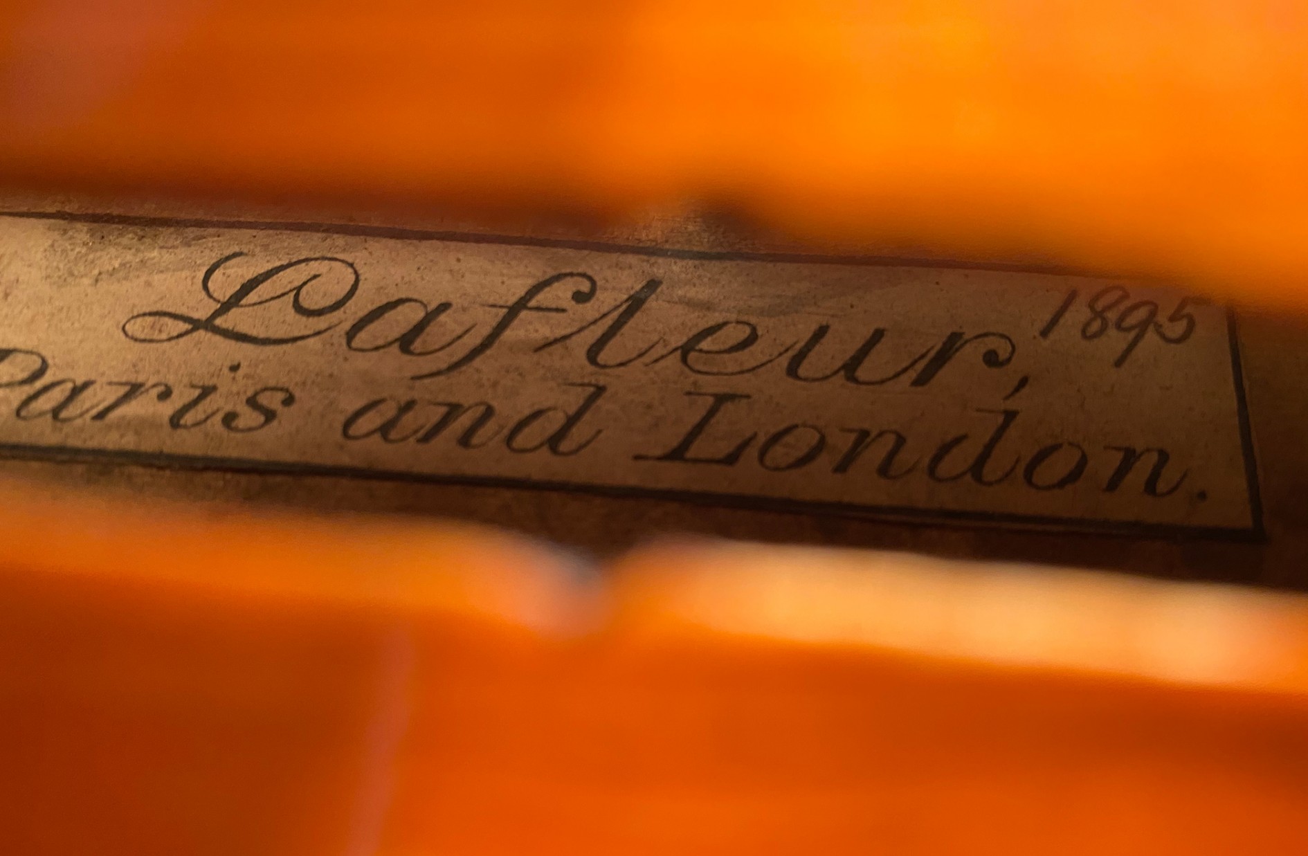 Interesting antique French violin "Lafleur Paris and London"