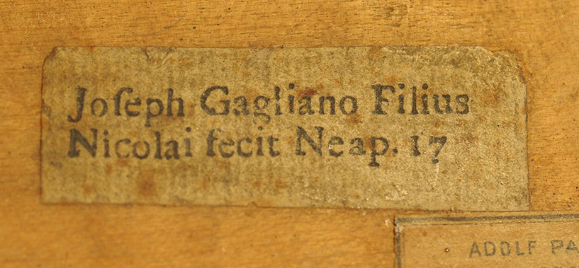 Geigenzettel von Nicolo Gagliano