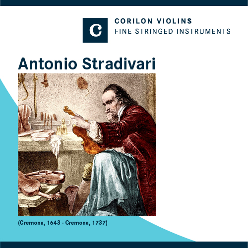 The Italian violin maker Antonio Stradivari examining his violin