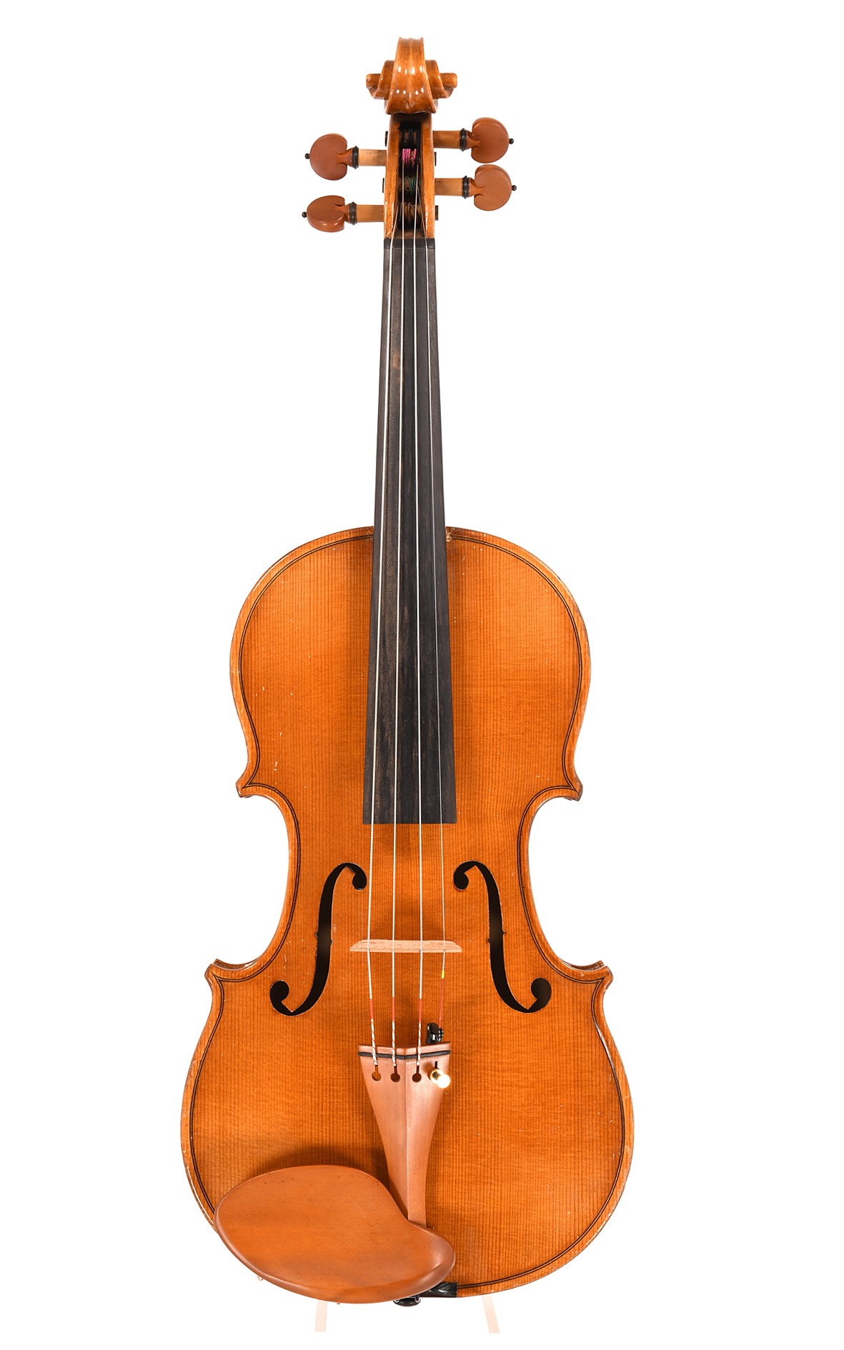 Older German violin - two piece top of widely grained spruce