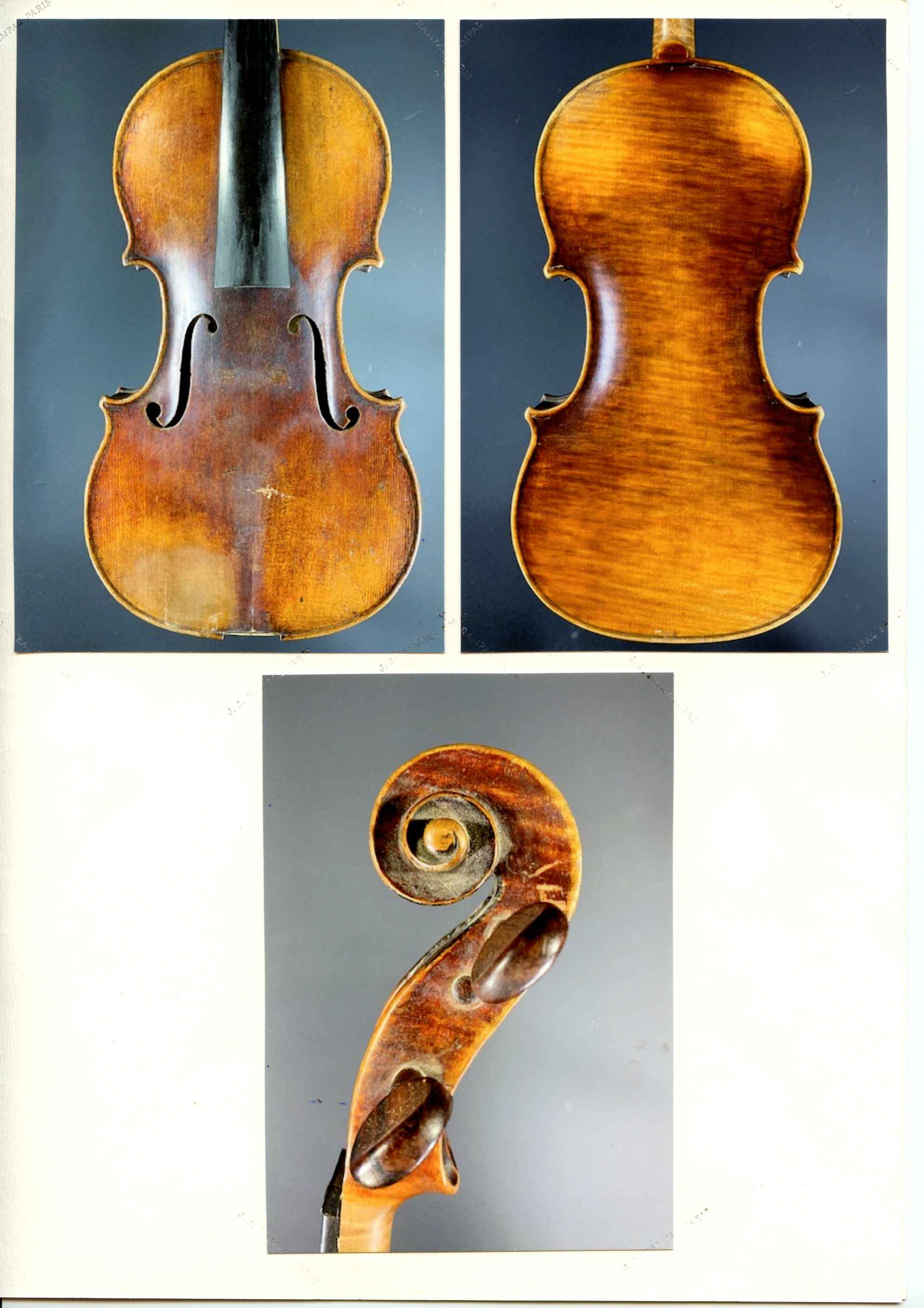 Fine violin by Claude Pirot, Paris circa 1810 (certificate