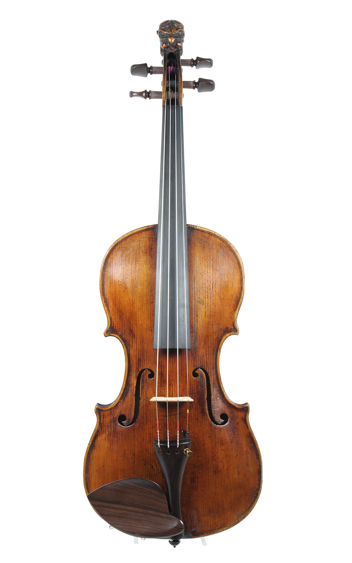 Antique lion head violin, Mittenwald ca. 1850 - table