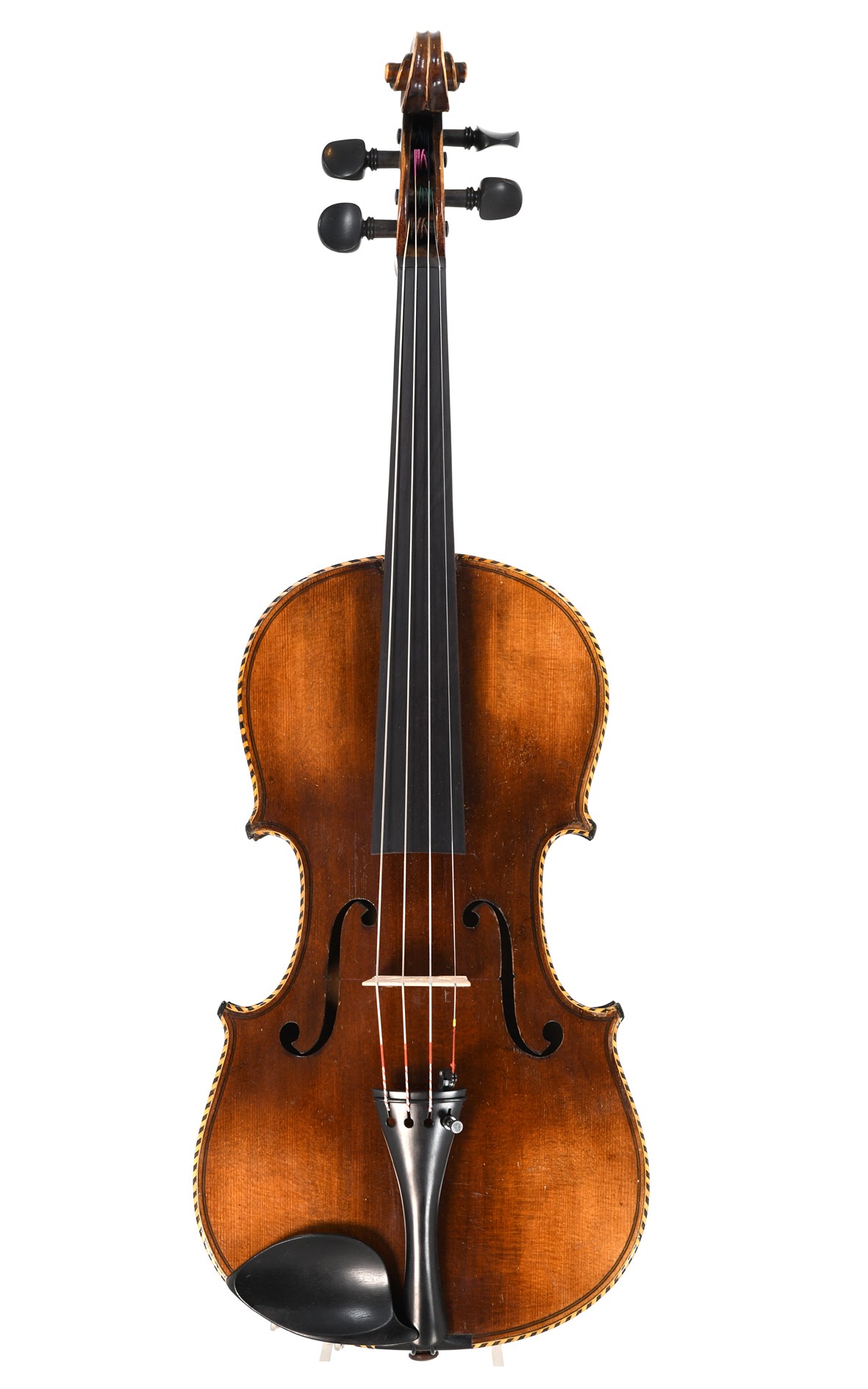 Antique Saxon violin with ornate edges