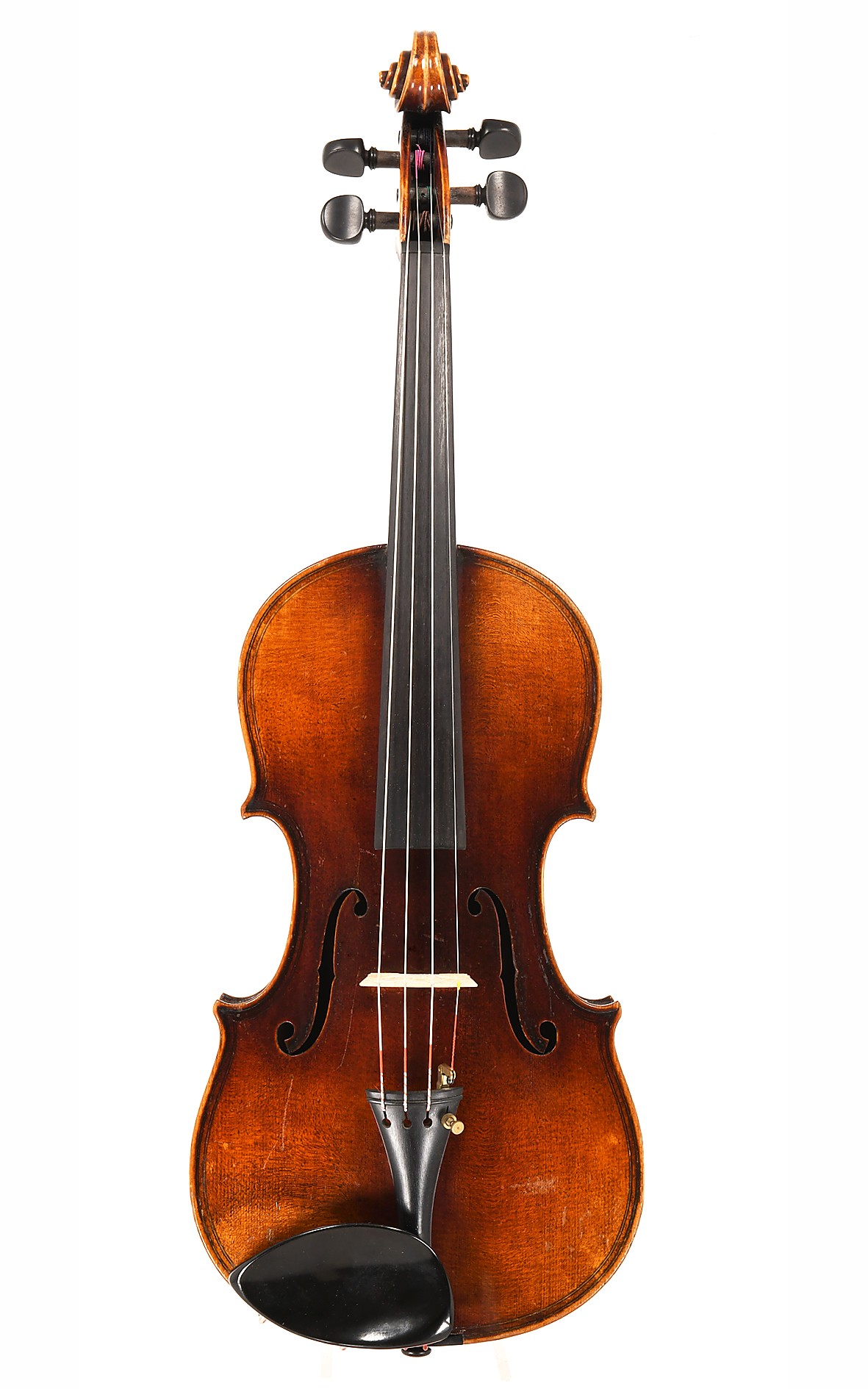 Antique Markneukirchen violin, circa 1900, with orante edge and an extra winding of the scroll